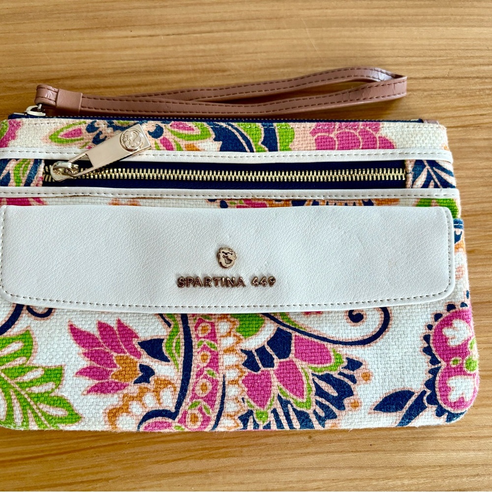 Spartina 449 Mini Bag in White and Pink with Floral Print